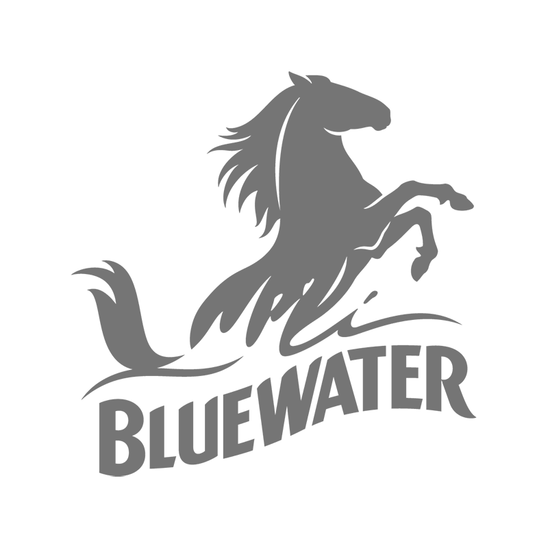 Bluewater logo in greyscale