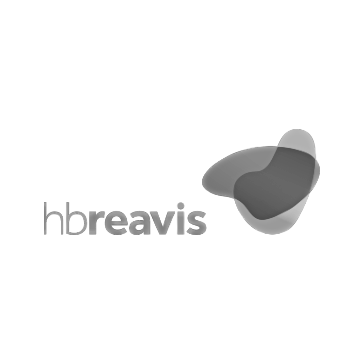 HB Reavis logo in grayscale.